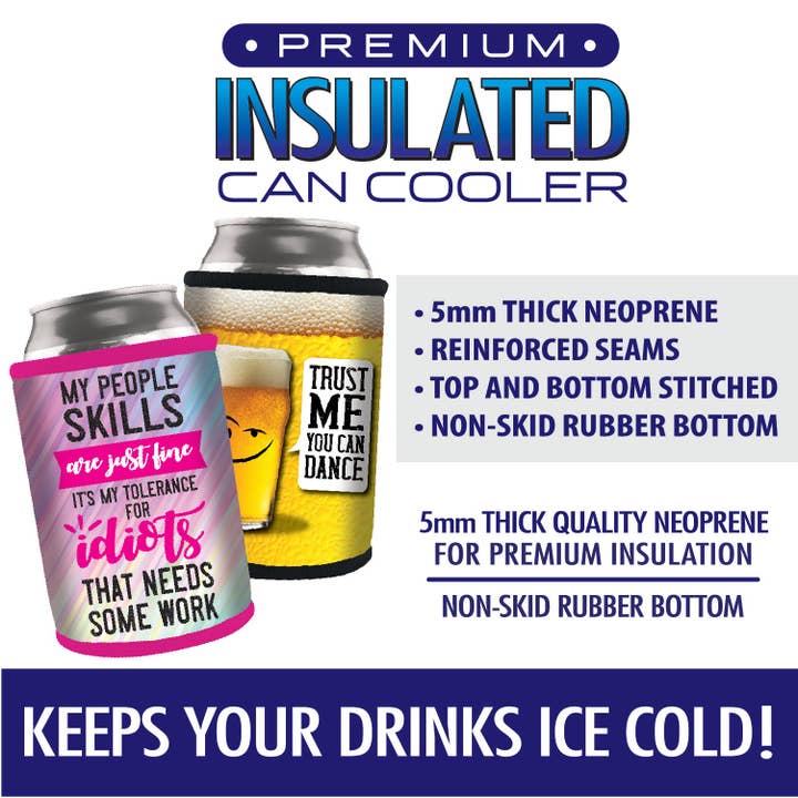 Novelty Brands - Wholesale Drink Huggers & Koozies - Insulated Can Cooler Coozie Assortment- 12/Display3