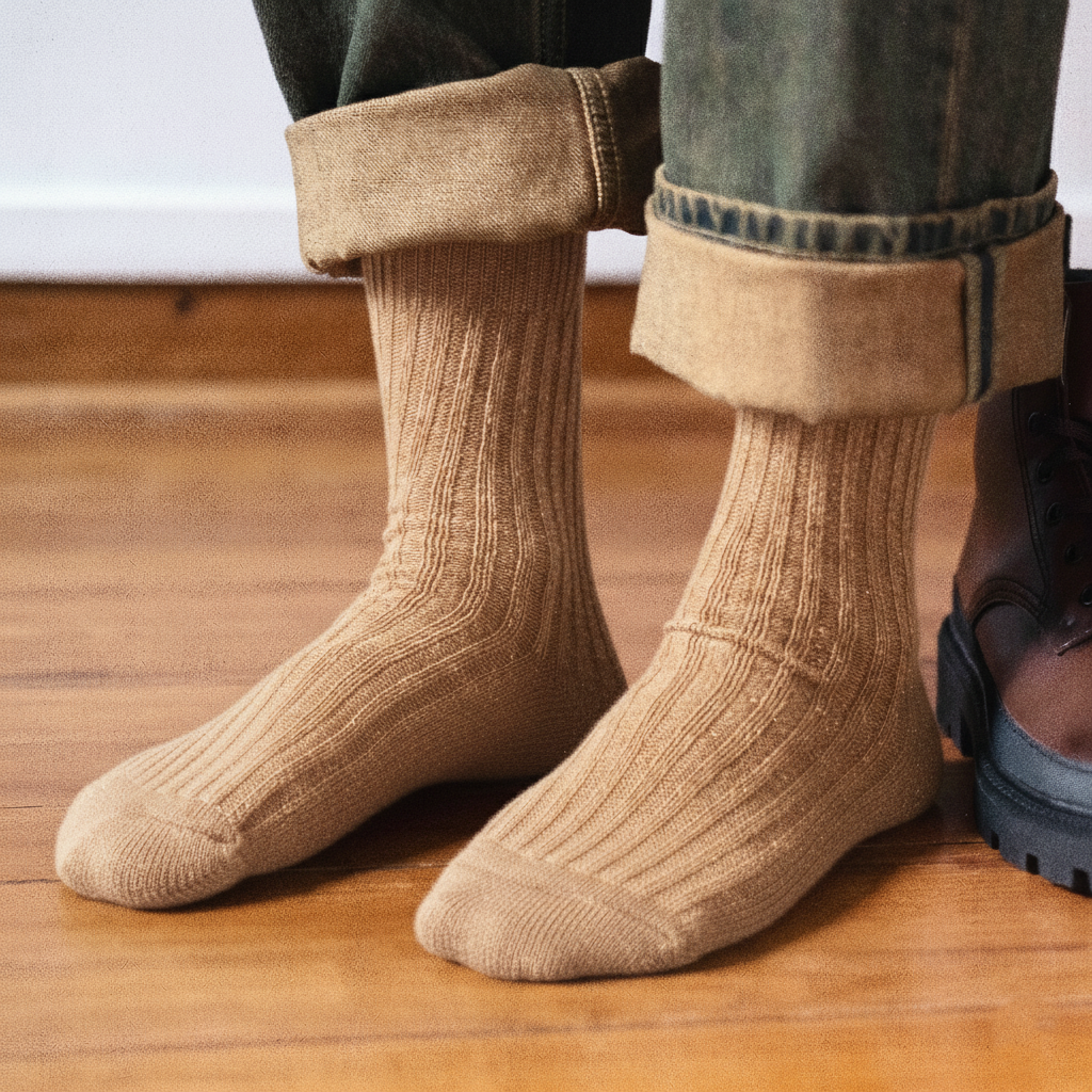 KLUE - Wholesale Socks - Unisex - KLUE Silk and Wool DUST STAR socks | Caramel1