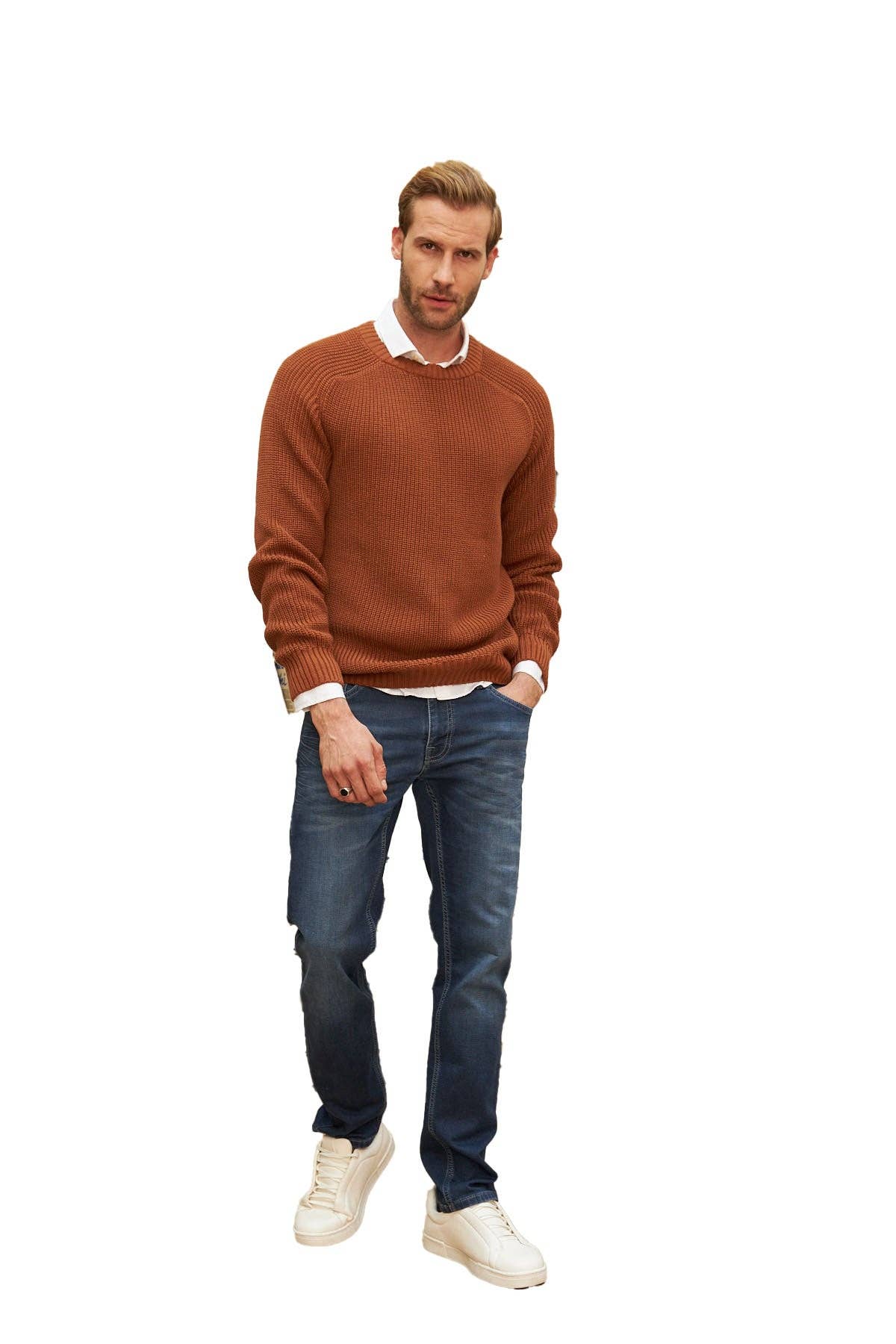 Wear Sierra - Wholesale Knit Sweater - Men's - Men's Long Sleeve Crewneck Mid-Weight Pullover Sweater40