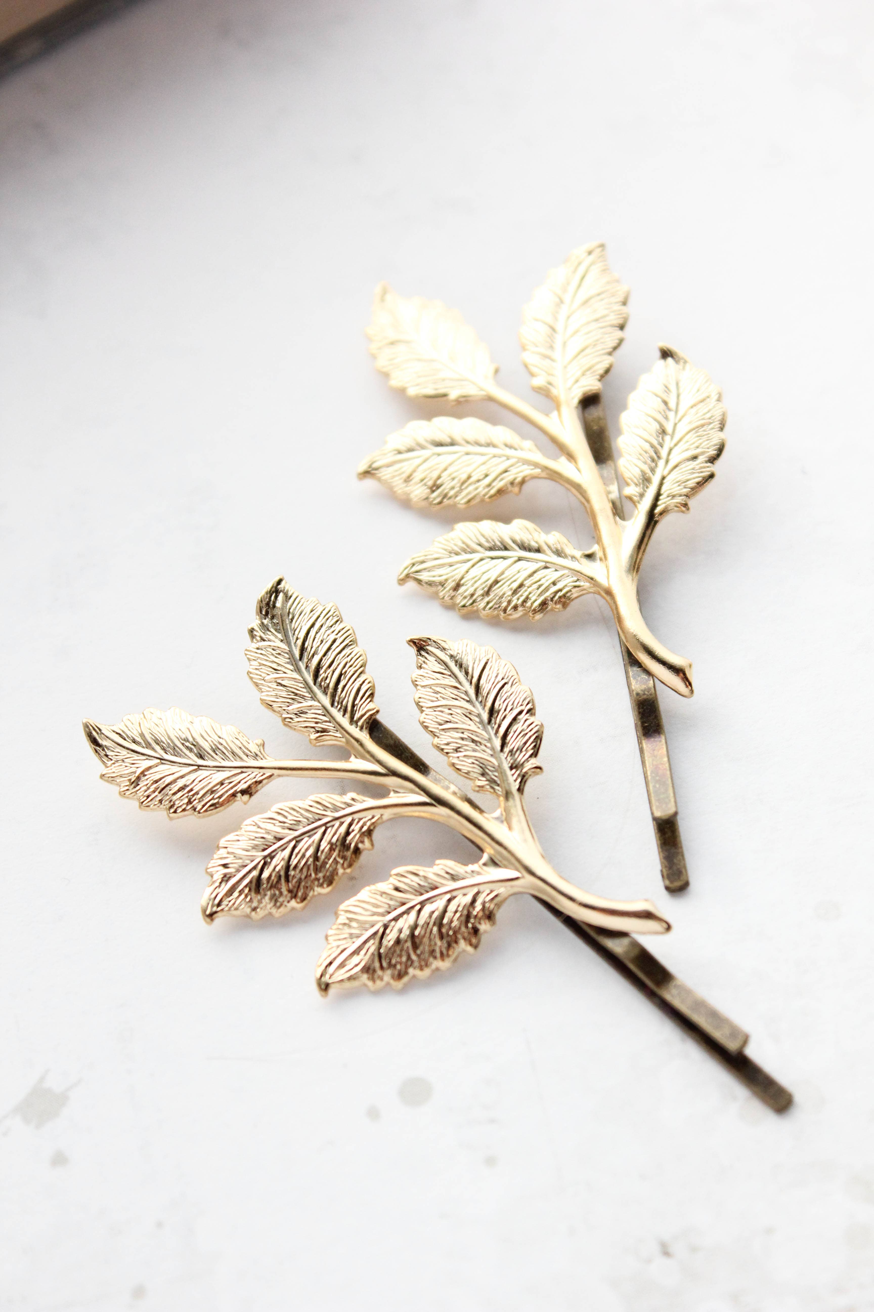 A Pocket of Posies - Wholesale Bobby Pin - Women's - Branch Bobby Pin - Antiqued Brass  - two piece6
