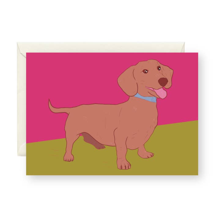 Wiener Dog Mini Card for wholesale by After Party Paper Co.