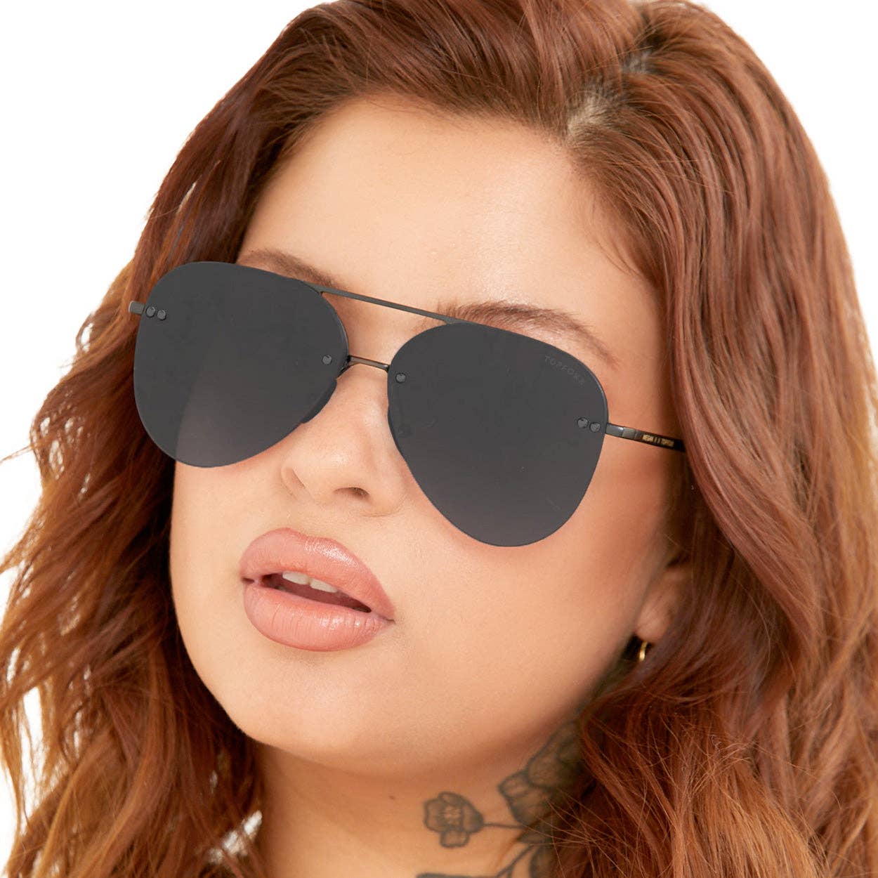Black Smaller Megan 2 Jet Black- Tangle Free Aviator Sunglasses for wholesale on Faire1
