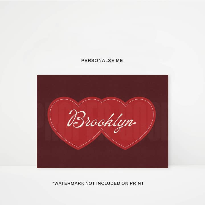 Love Brooklyn Personalised Art Print for wholesale by Proper Good