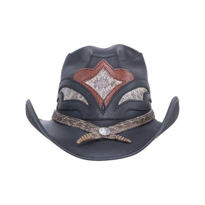 American Hat Makers – Großhandel Cowboyhut – Unisex – Leder Klapperschlange Cowboyhut - Stil Sturm1