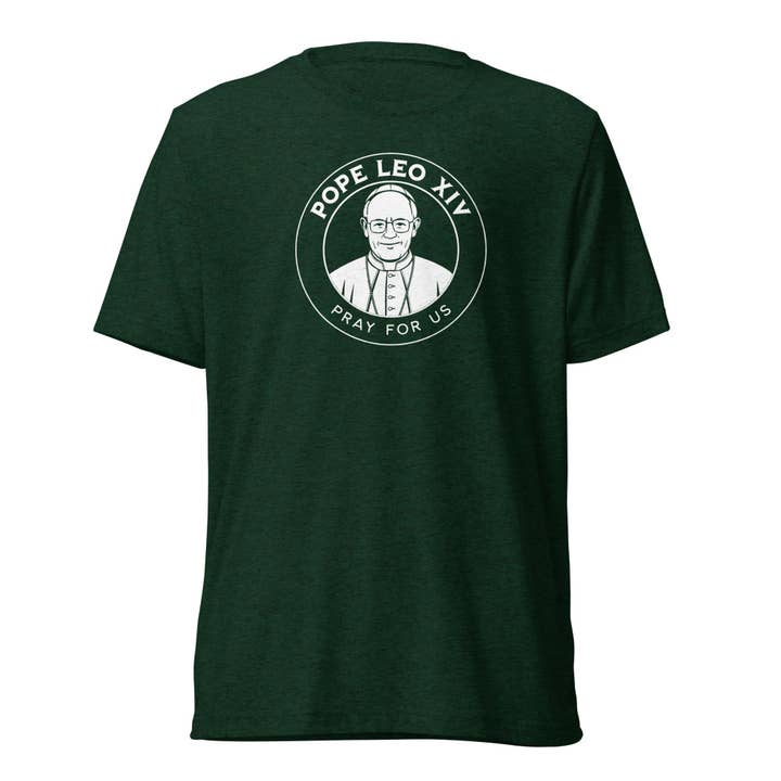 Pope Leo XIV (Pray for Us) - Triblend Tee for wholesale by Disciple Shirts