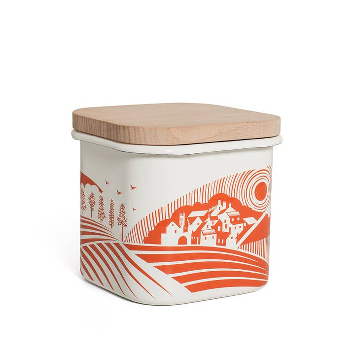 BlissHome - Wholesale Jar - Mini Moderns Moordale Enamel Storage Jar Orange | Retro Jar