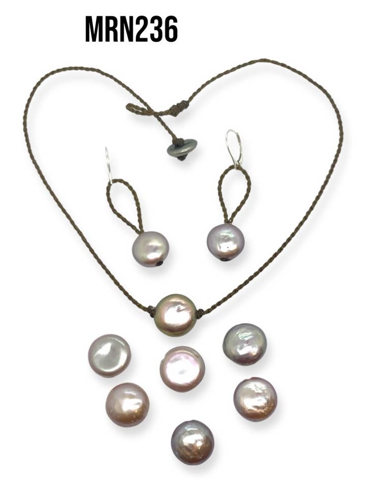 Aurora Coin Single Pearl Necklace for wholesale by Lily Chartier / Mermaid Rope