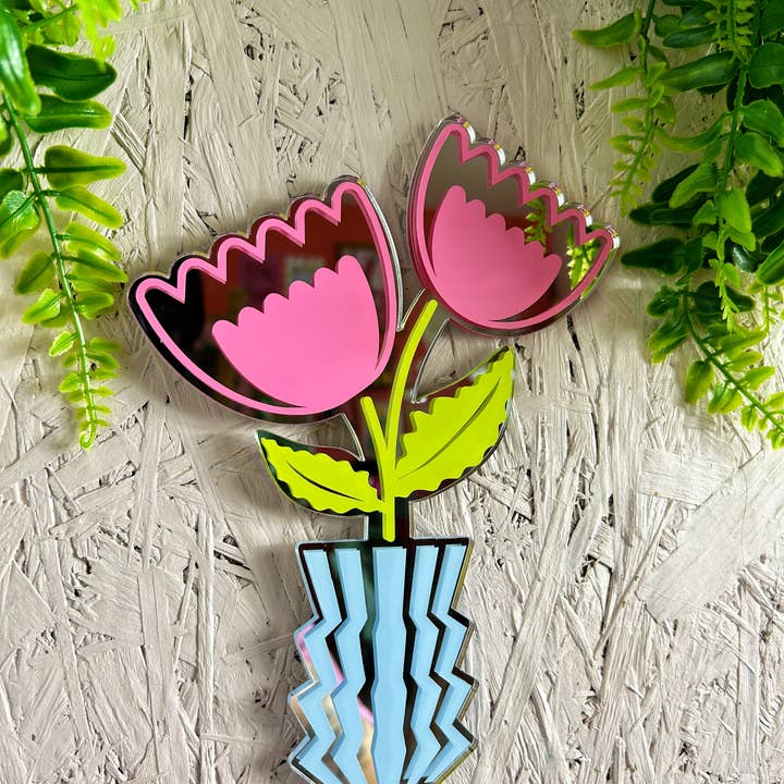 Printed Weird – wholesale Wall mirror – Zig Zag Flowers Mirror