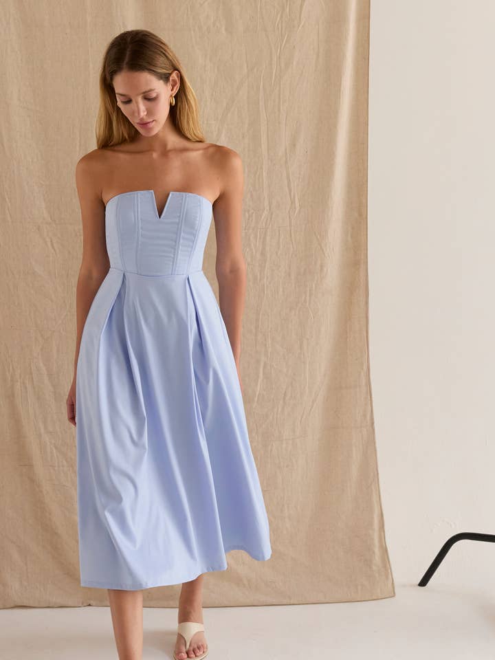 CD8497-1 - Robe Midi en Modal Mélangé Zae V-Wire pour la vente par Crescent