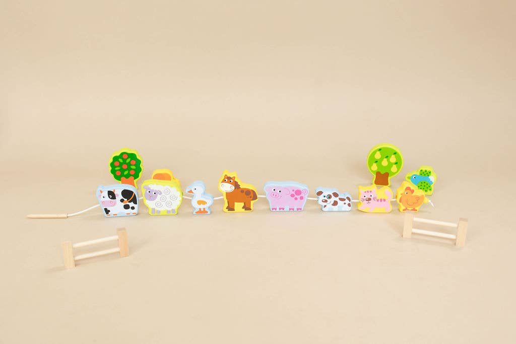 Spirit 'N Sprout - Wholesale Toy Set - Kids - CASE Farm Play Set Lacing Toy - Open-ended Scene3