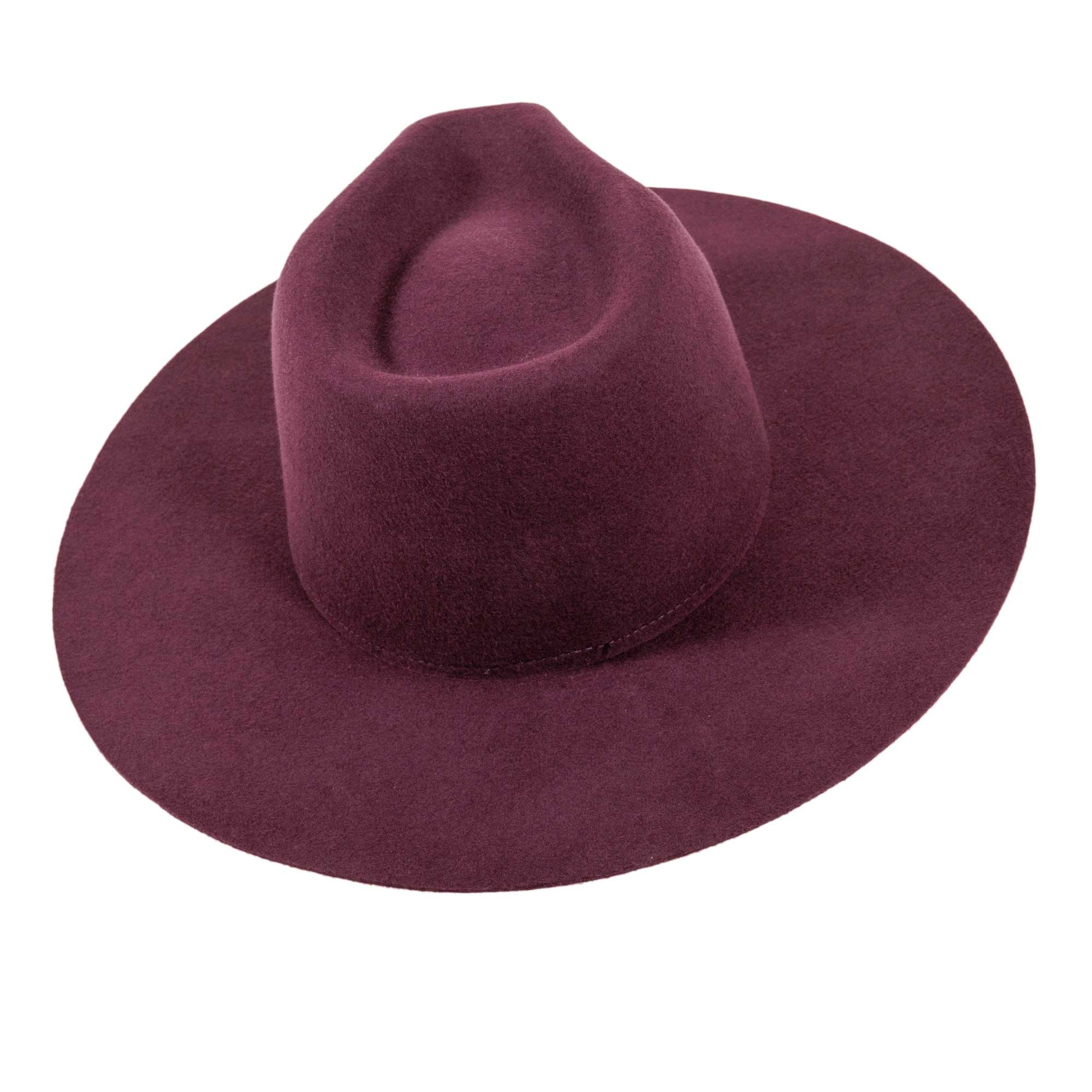 American Hat Makers - Wholesale Fedora - Unisex - 100% Wool Felt Flat Brim Fedora Hat - Style Rancher59