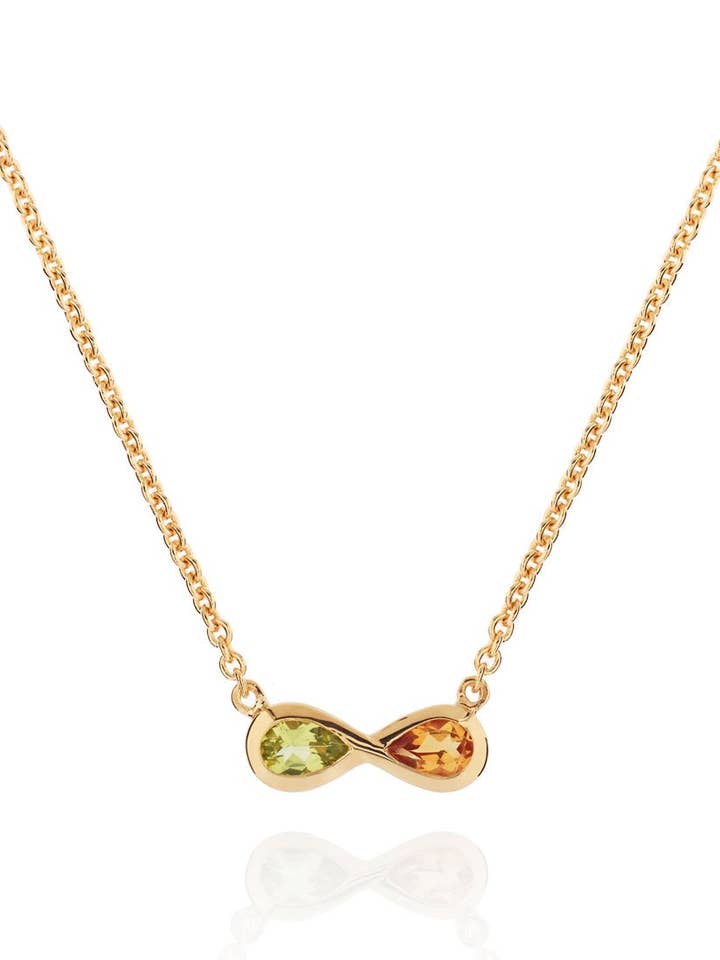 Sempre Gold Necklace With Peridot and Citrine for wholesale by Manja