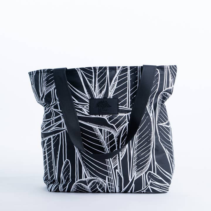 Tote Bag - Beach Bag/Travel/Lightweight - Black Strelitzia for wholesale by Wai Elements