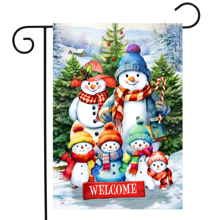 Snow Family Garden Flag for wholesale by Briarwood Lane