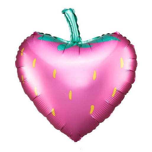 Ballon en aluminium fraise 18 po. pour la vente par THE BALLOON HUB