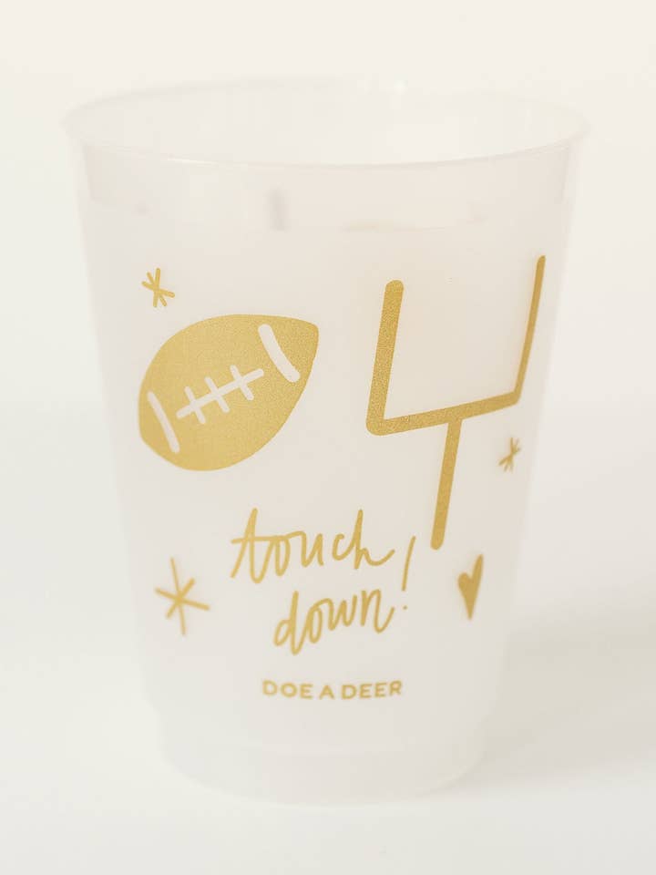 Vai squadra... Touchdown! Coppe infrangibili da calcio - Set di 4 per la vendita all'ingrosso da parte di Doe A Deer