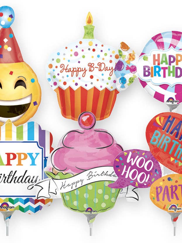 Assortimento di Palloncini Mylar da 14" Riempiti d'Aria - Compleanno per la vendita all'ingrosso da parte di Sumptuous Gifts