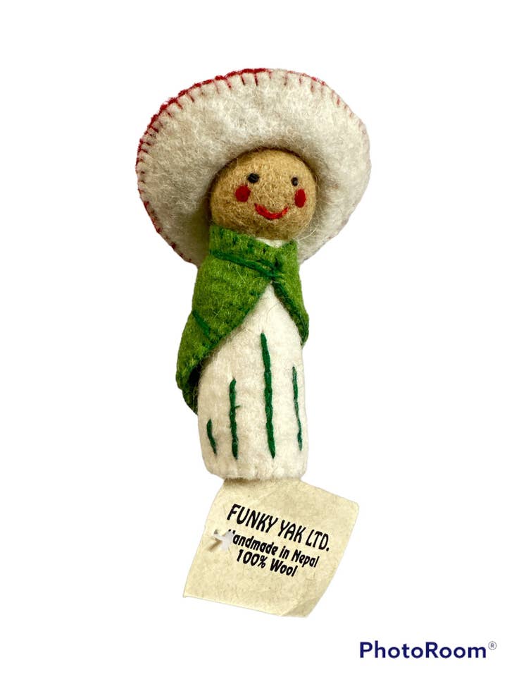 Handmade Felt Mushroom Lady Decoration/Ornaments for wholesale by Funky Yak Ltd