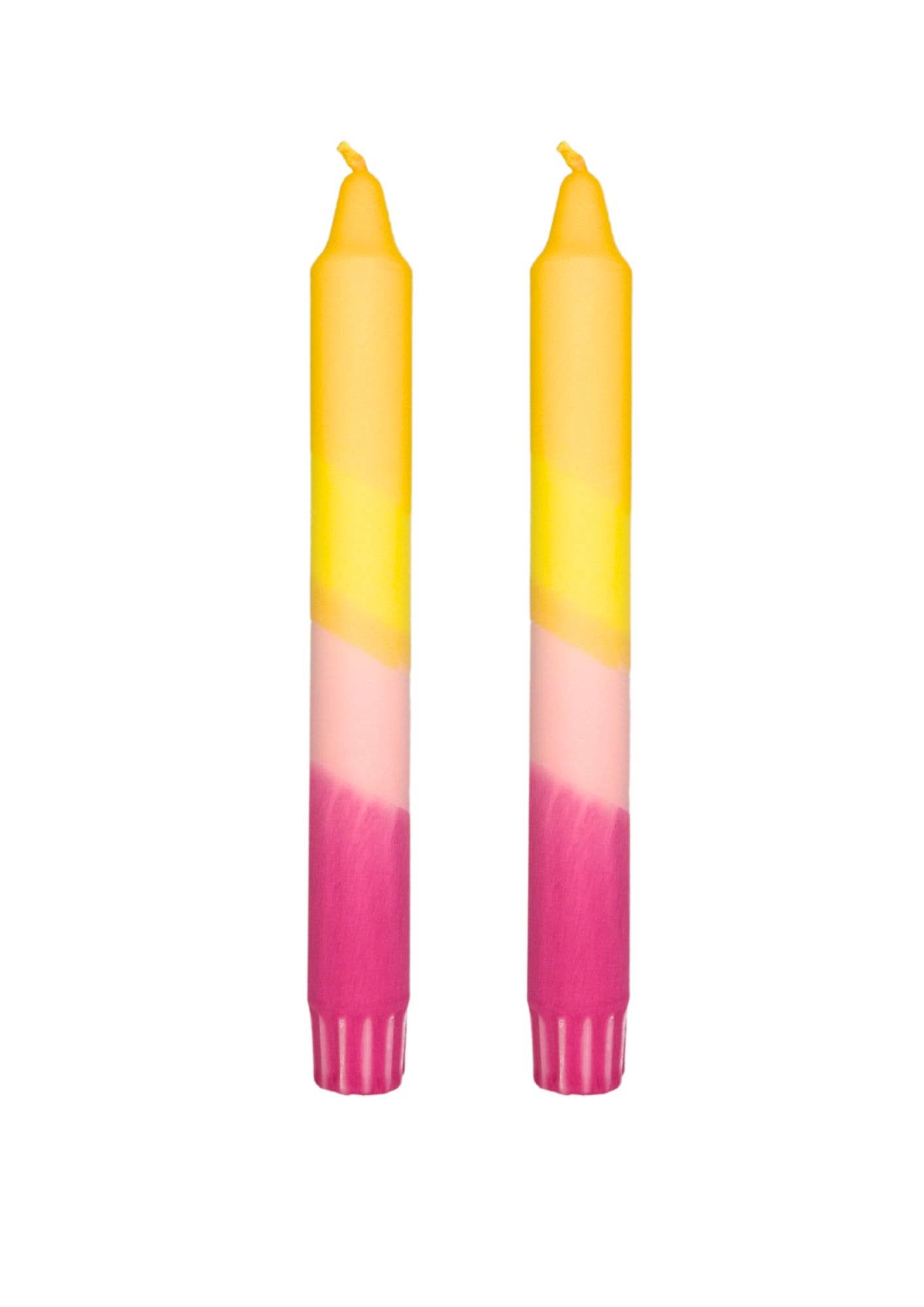 Lovelymess Studio - Wholesale Tapered Candle/Candlestick - Dip dye candles, yellow, rose/pink0