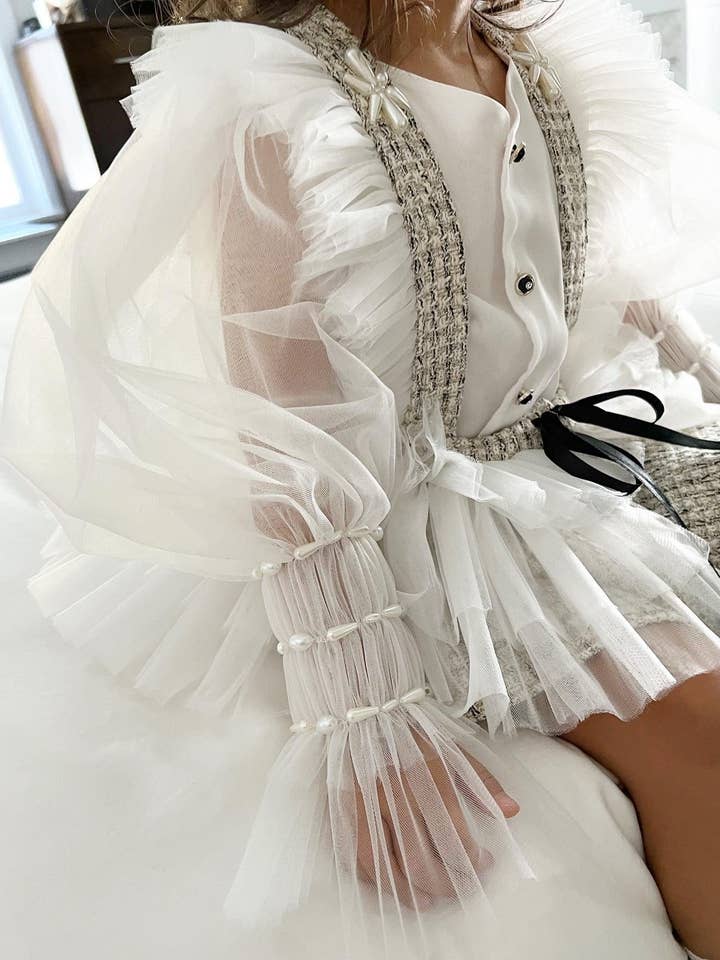 Petite Maison Kids - Venta al por mayor Vestido - Niños - Conjunto de blusa y falda Vera Tweed10