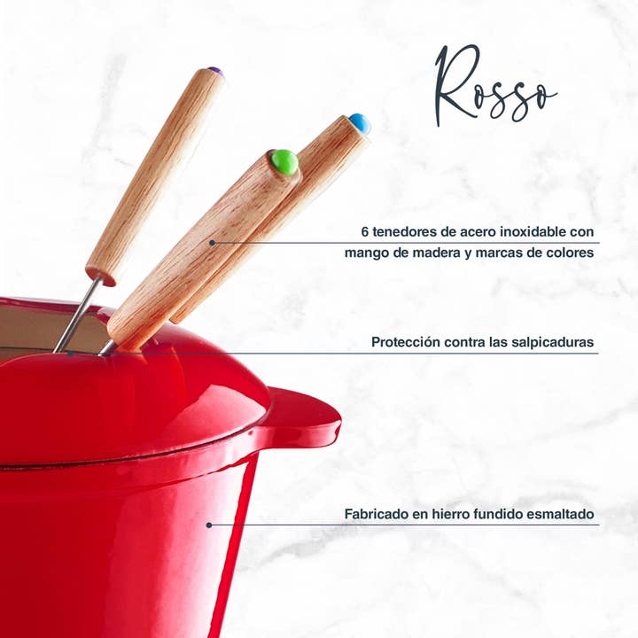 LACOR MENAJE PROFESIONAL S.L. – Großhandel Kochtopf – FONDUE GUSSEISEN ROT2