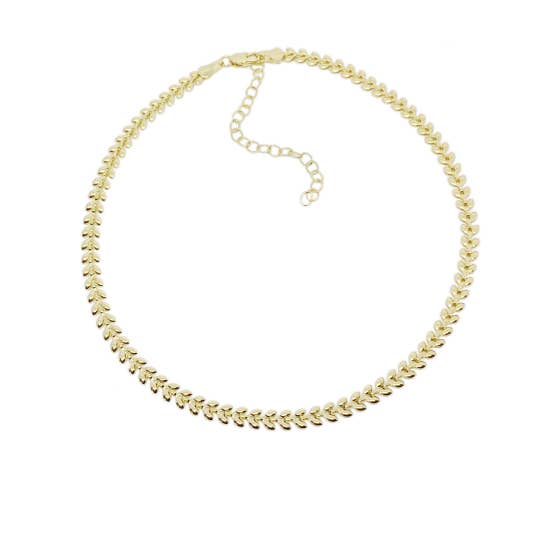 GoldFi - Vendita all'ingrosso Girocollo/collier - Collana girocollo con foglia riempita in oro 18k1