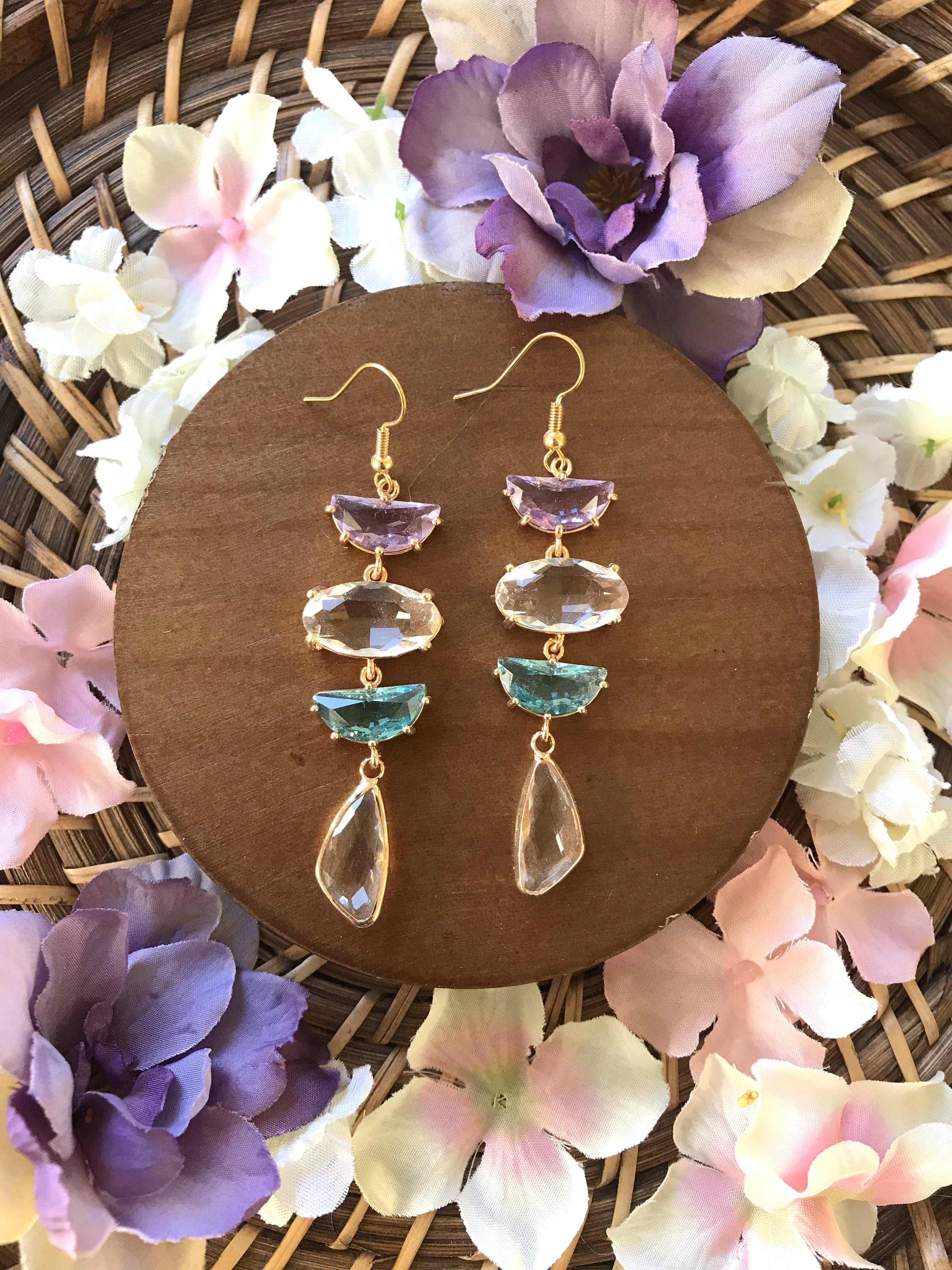 XTRA by Stacey – wholesale Dangle earrings – The Lucy Earring - Blue and Pink Pastel2