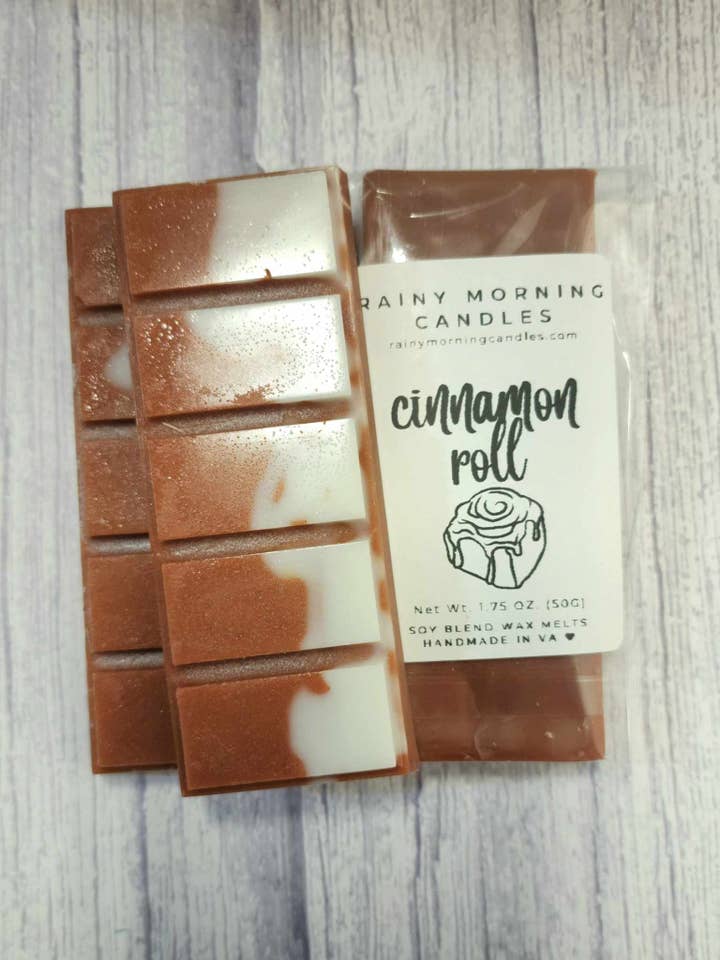 Cinnamon Roll Snap Bar Wax Melts for wholesale by Rainy Morning Candles