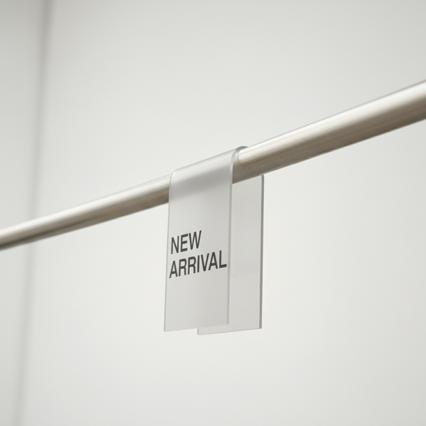 Signs and Mirrors - Vente Pancarte - #025 - Pince à étiquette pour portant à vêtements en acrylique transparent6