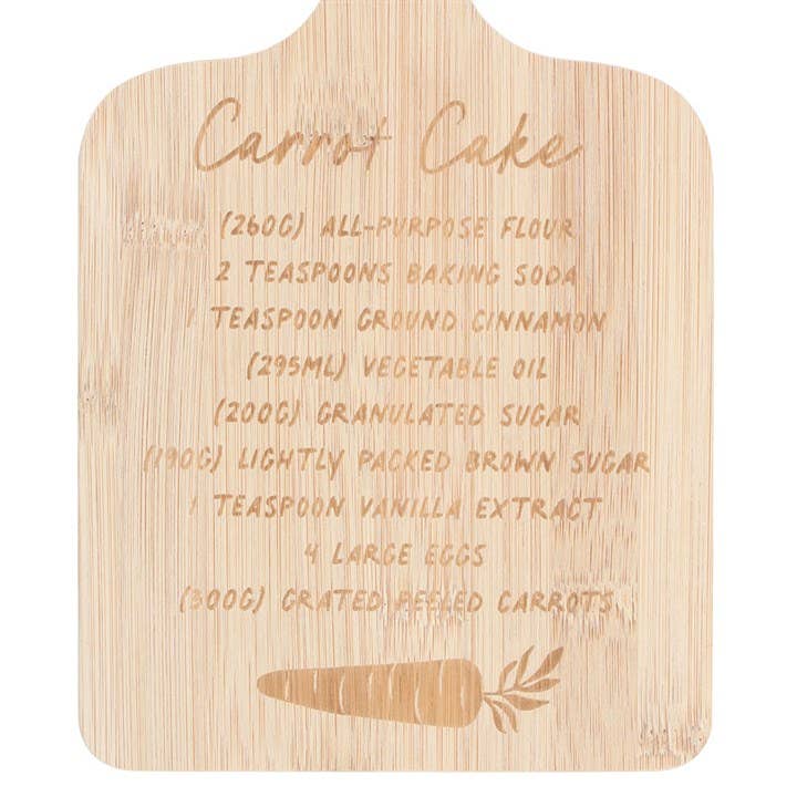 Something Different Wholesale - Wholesale Cutting Board - Carrot Cake Recipe Bamboo Serving Board3