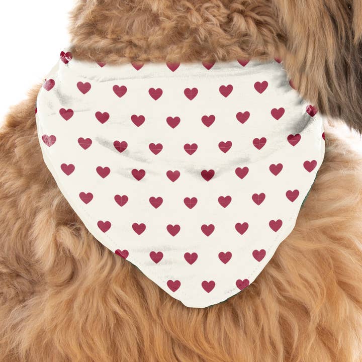 Print Dog Bandana in Natural Hearts for wholesale by KicKee Pants