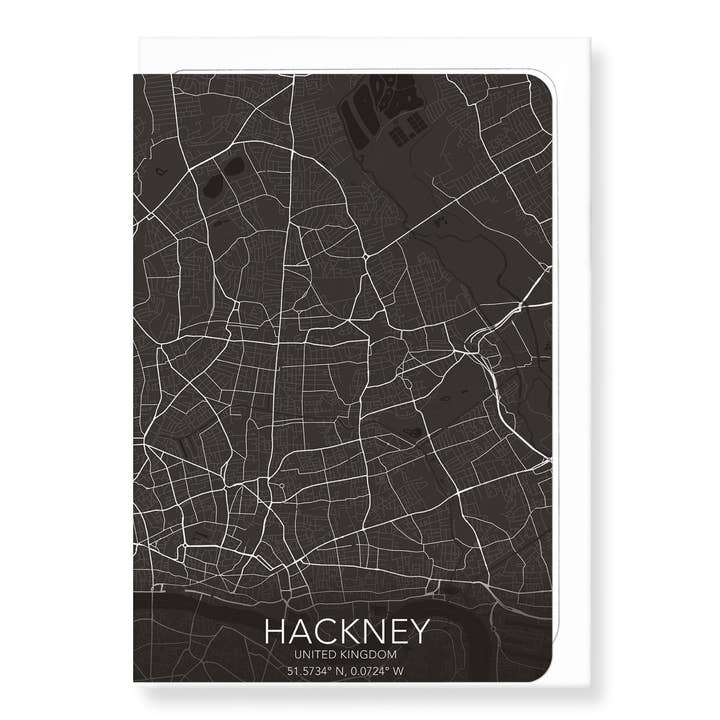 HACKNEY FULL MAP: Greeting Card for wholesale by Ezen Trade