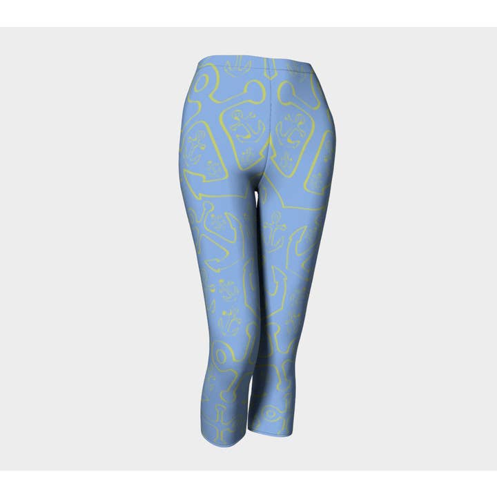 Anchor Dream Adult Capris - Light Blue for wholesale by SummerTies