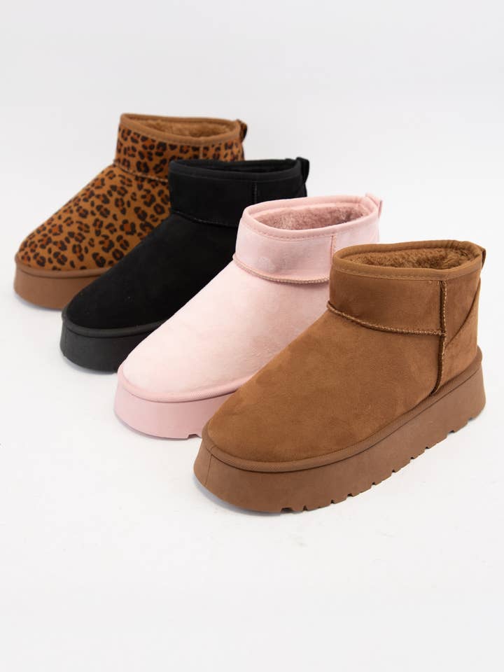 CCOCCI - Vente Bottines – femme - BOTTINES MINI À CHEVILLE EN SHERPA OAKLEE-01 PLATFORM8