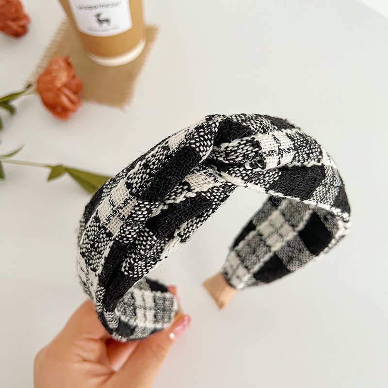 Assorted Knit Plaid Twist Headband  for wholesale on Faire2