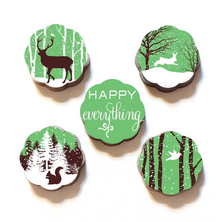 Happy Everything - Chocolate Covered Caramels - Box of 5 for wholesale by Chouquette