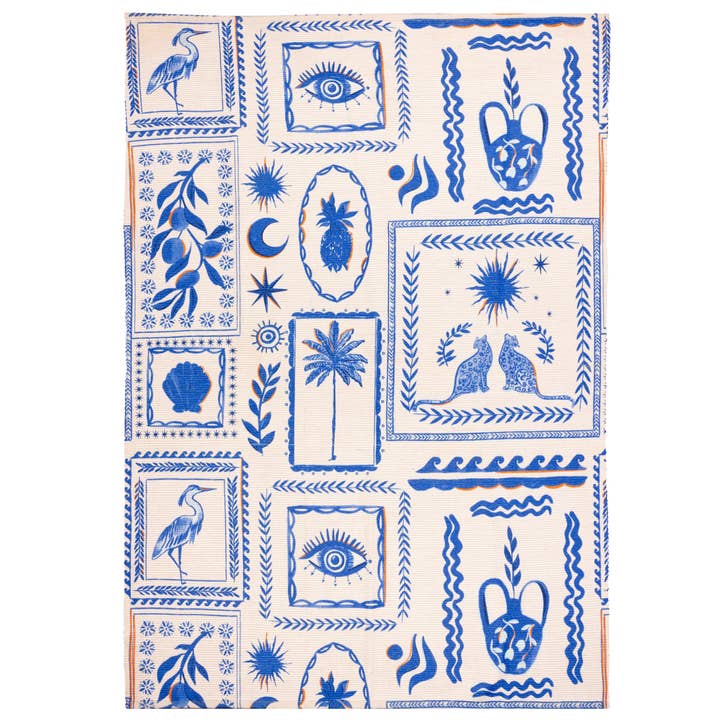 Frieze Indoor/Outdoor Washable Rug Blue for wholesale on Faire1