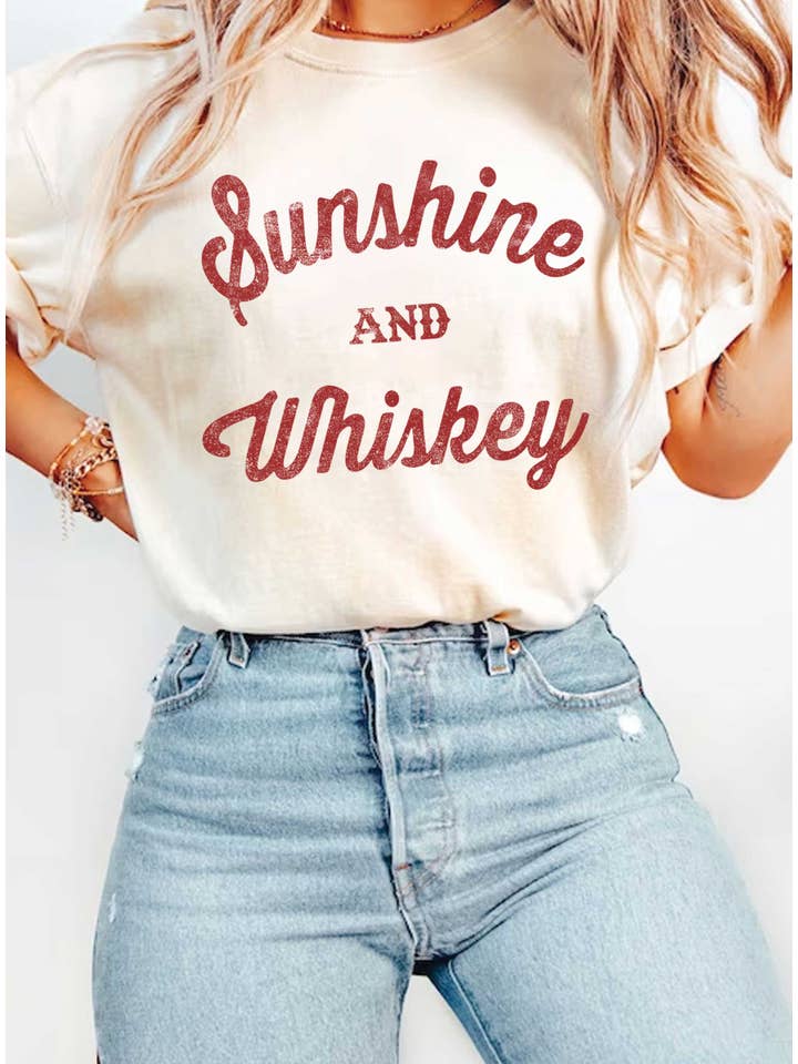 Rustee Clothing - Wholesale Screen Printed T-Shirt - Women's - SUNSHINE AND WHISKEY GRAPHIC TSHIRTS5