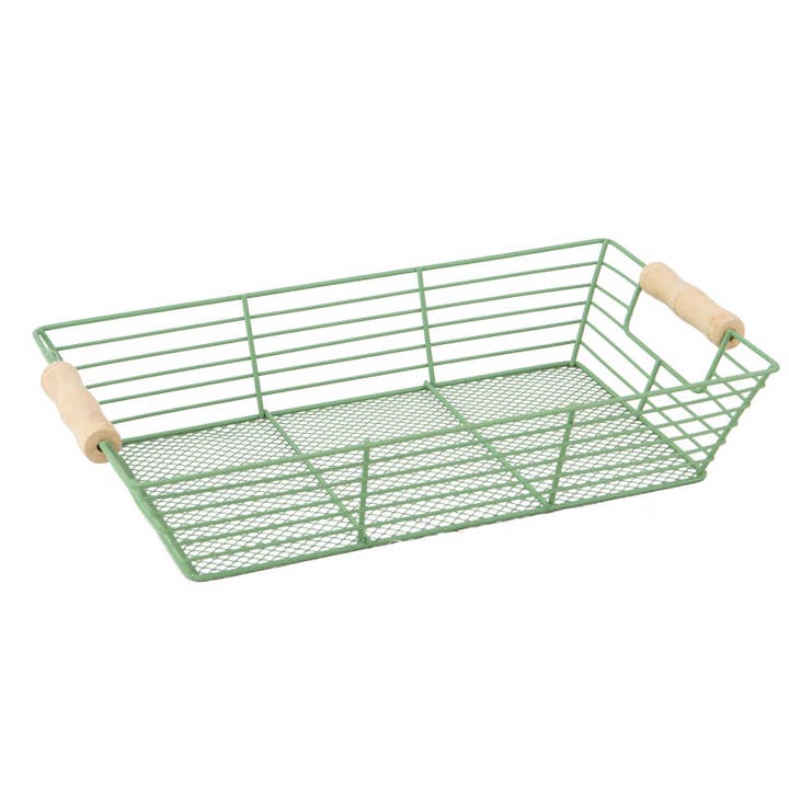 Corbeille metal rectangulaire vert Sauvage 34x20x7 cm pour la vente par Deffrennes