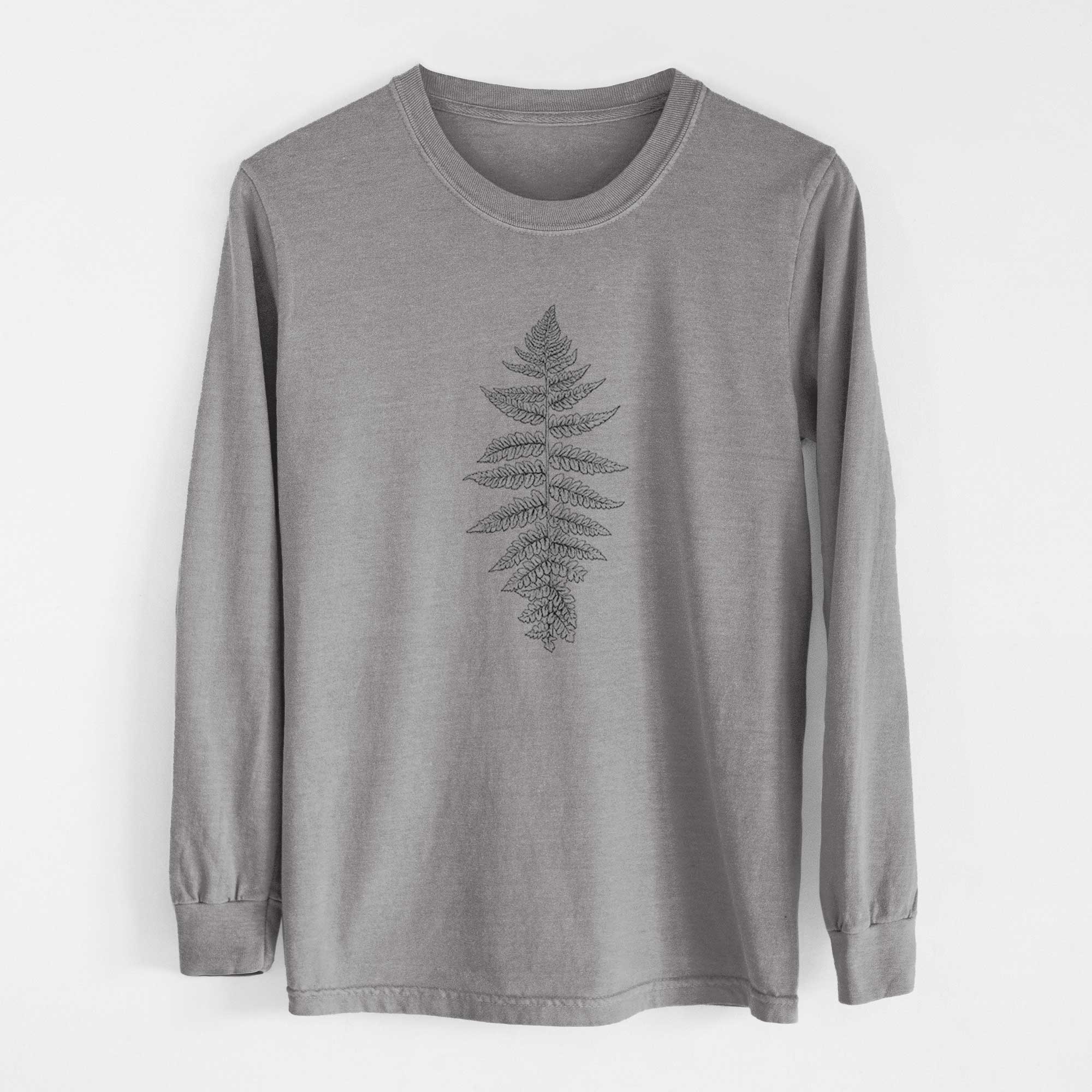 Because Tees - Wholesale Screen Printed T-Shirt - Unisex - Athyrium filix femina - Lady Fern - Heavyweight 100% Cotton Long Sleeve0