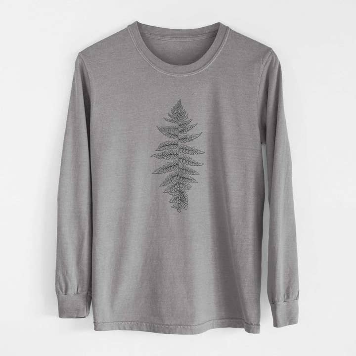 Because Tees - Wholesale Screen Printed T-Shirt - Unisex - Athyrium filix femina - Lady Fern - Heavyweight 100% Cotton Long Sleeve