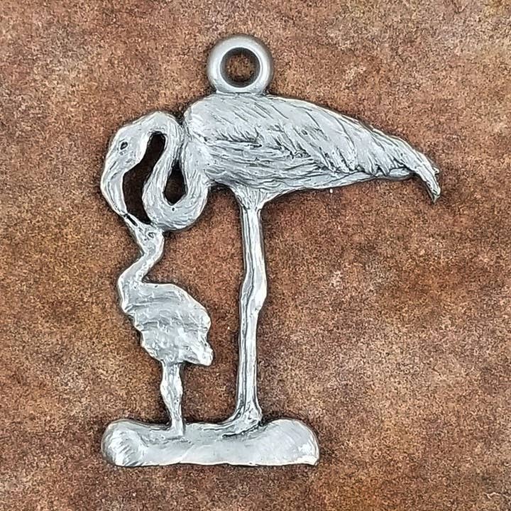 Flamingo tin julepynt, metalfuglskulptur for engroshandel hos Schumann Sculpture