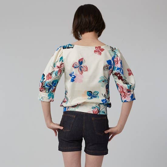 Coralie Bijasson – Kit de costura artesanal por atacado – Molde Ermine - Blusa com mangas largas estilo balloon - tamanhos 34 a 488