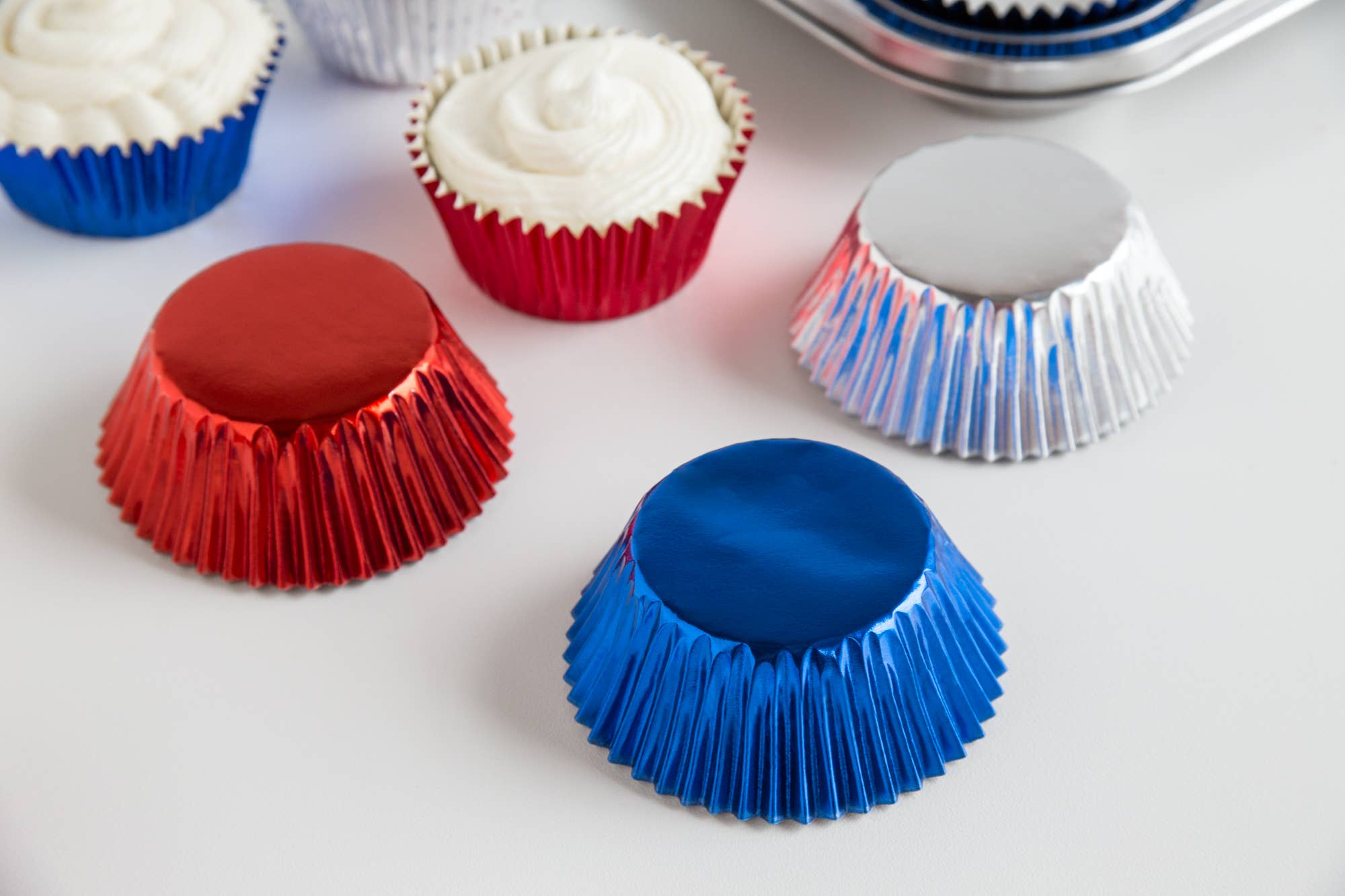 Fox Run Brands - Wholesale Cupcake/Muffin Liner - Fox Run Patriotic Foil Cupcake Liners, Set of 45, 2.75"1