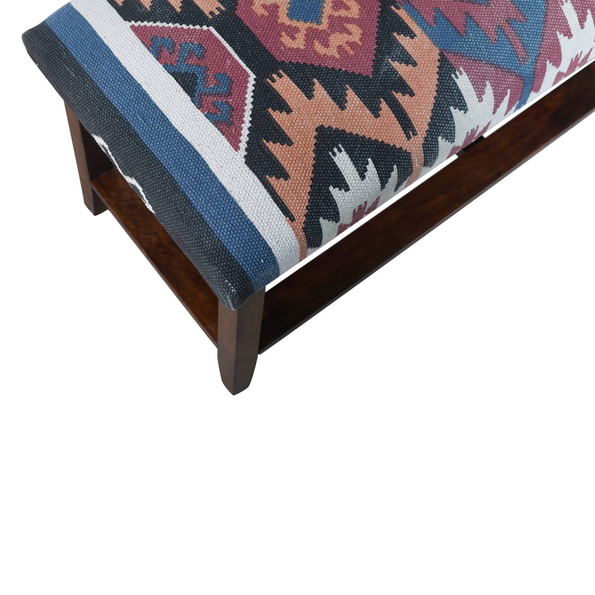 LR Home - Wholesale Bench - Handcrafted Bohemian Accent Bench – Mango Wood & Cotton3