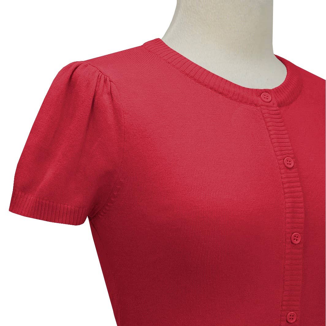 Mak - Vente Cardigan – femme - Cardigan court à col rond à manches courtes CB053635