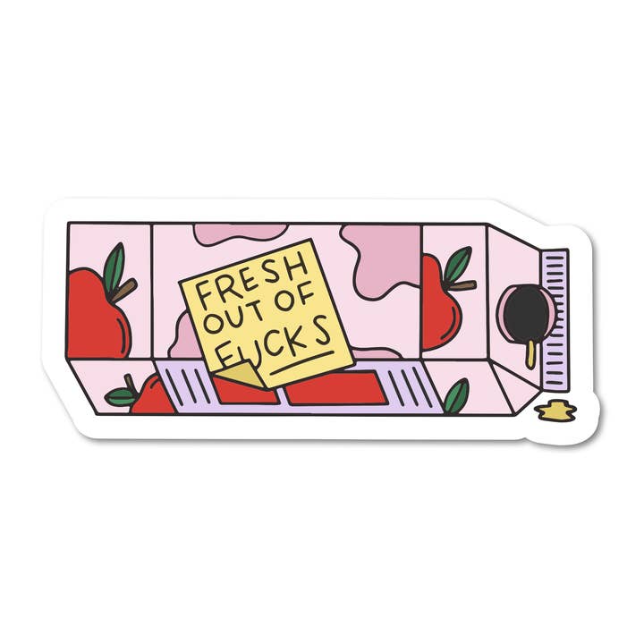 Fresh Out Of Fucks Vinyl klistermærke for engroshandel hos Mouthy Broad