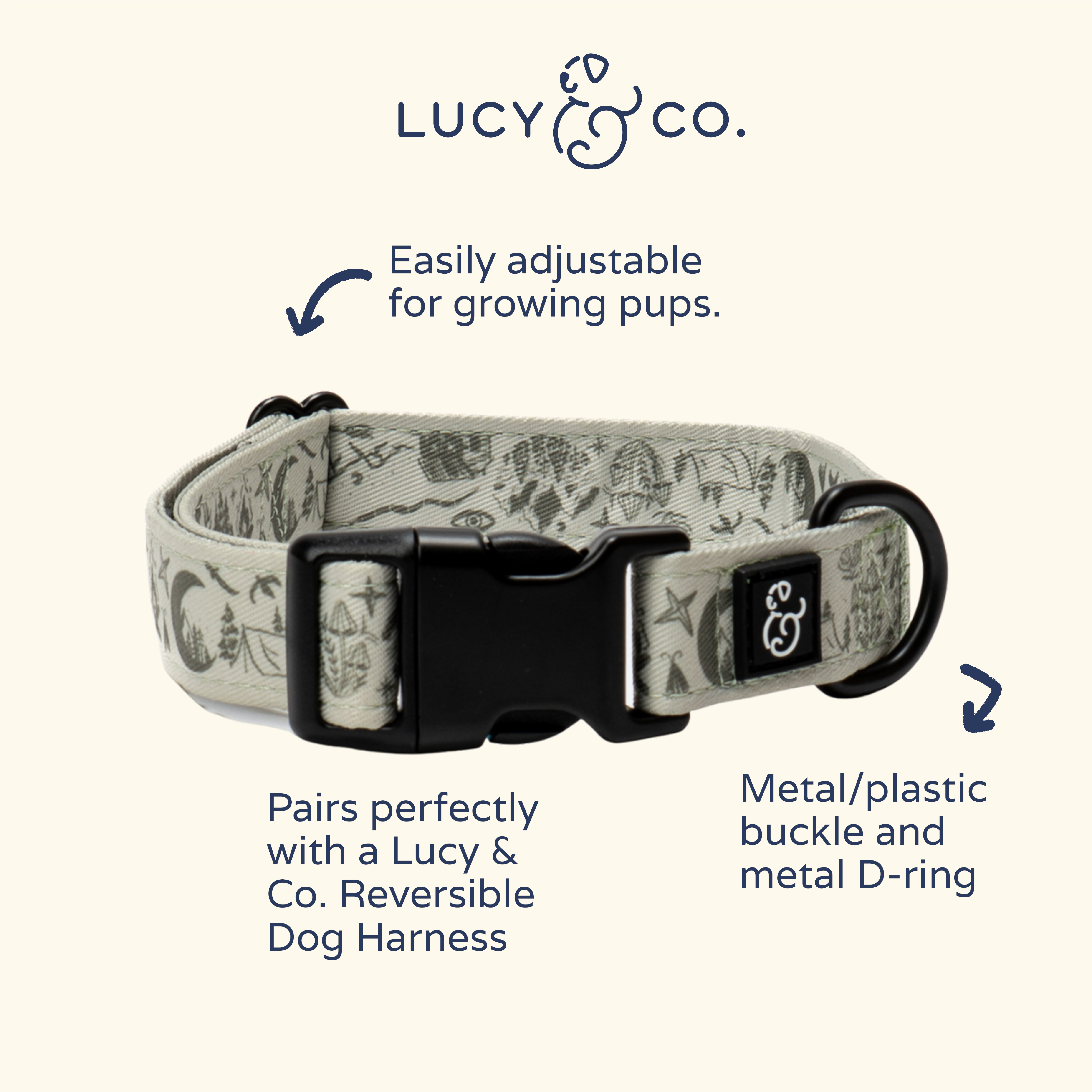 Lucy & Co. - Wholesale Pet Collar - Dog - Camp Out Collar1
