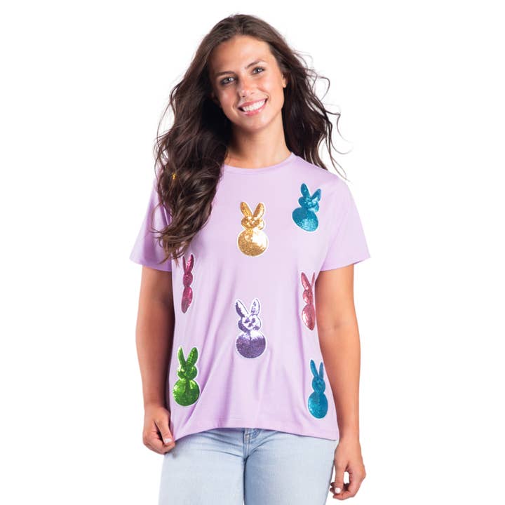 Peep This Light Purple Crew Neck Shirt for wholesale by Jane Marie