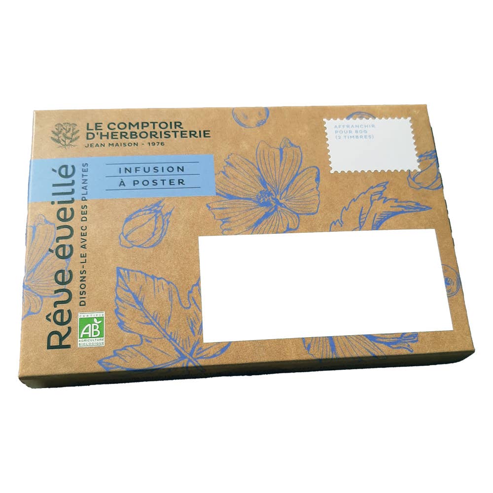 LE COMPTOIR D'HERBORISTERIE - Vendita all'ingrosso Tisane salutari e depurative - Infuso biologico « Rêve Awakened » 20 g da inviare come cartolina0